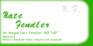 mate fendler business card